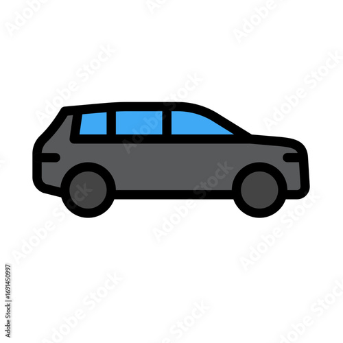 suv icon line color , car, automobile 