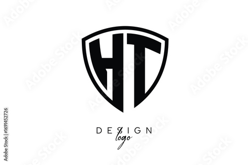 HT  Shield Letter Logo Modern Monogram Emblem for Security, Sports, Corporate & Premium Branding