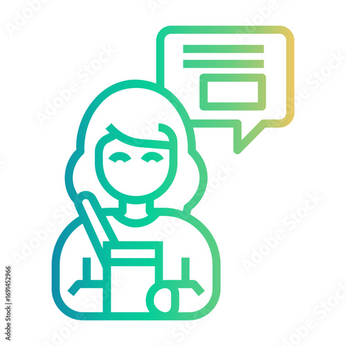 journalist Line Gradient Icon