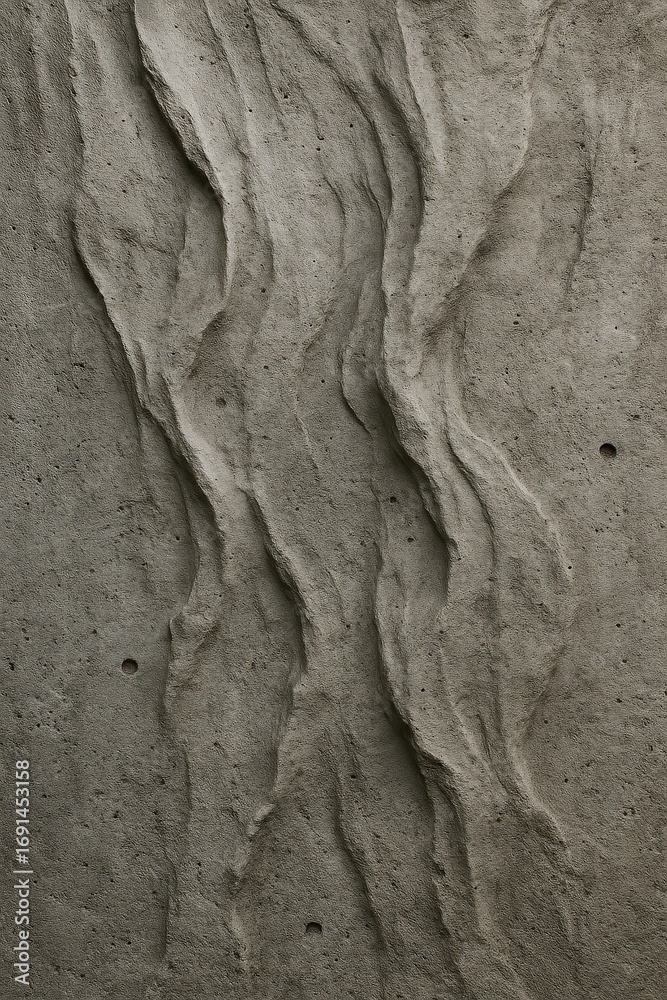 Obraz premium Rough textured concrete wall with natural fold patterns and industrial architectural character