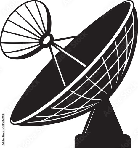 Modern satellite dish antenna technology for communication and broadcasting