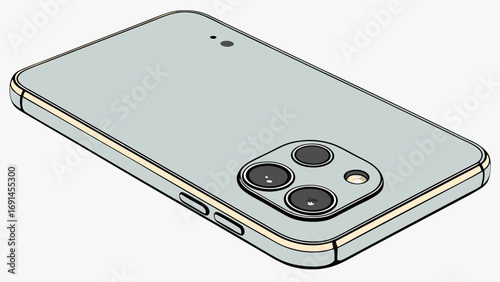 Smartphone Back View Triple Camera Modern Device Technology Illustration Mobile Phone Design Gadget Electronic Device App Icon Digital Technology Wireless Device Cell Phone Communicati.