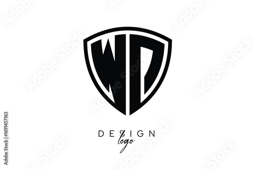Free Download WD  Shield Letter Logo Modern Monogram Emblem for Security, Sports, Corporate & Premium Branding - GFXLoad