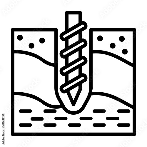 mining Line Icon