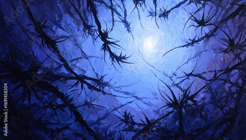 Night forest canopy
