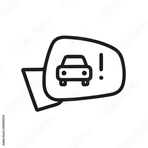 Car Blind Spot Warning Minimal Vector Icon