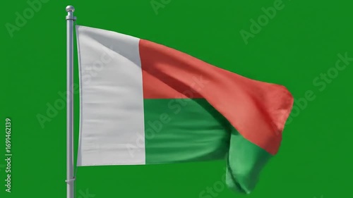 Madagascar flag waving