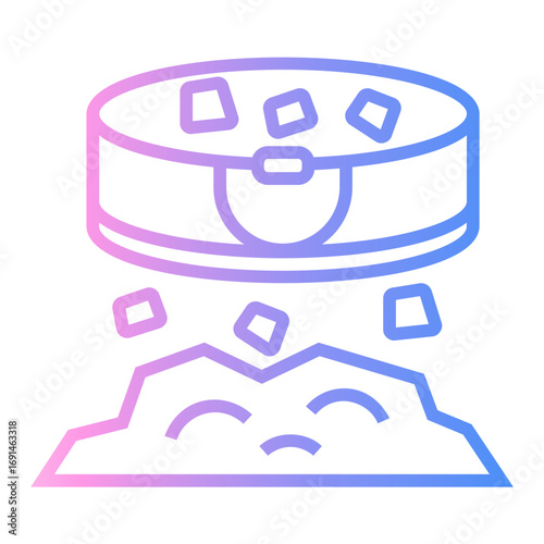 mining Line Gradient Icon