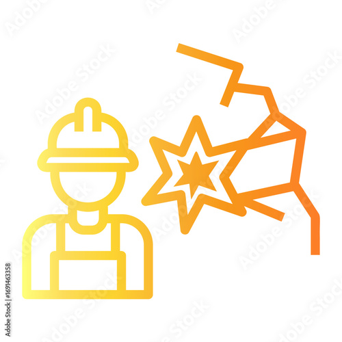 mining Line Gradient Icon