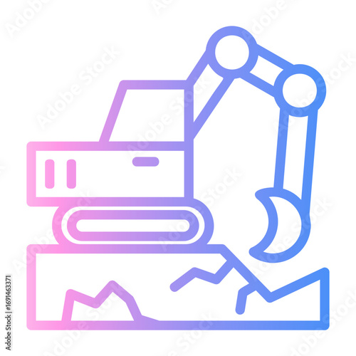 mining Line Gradient Icon