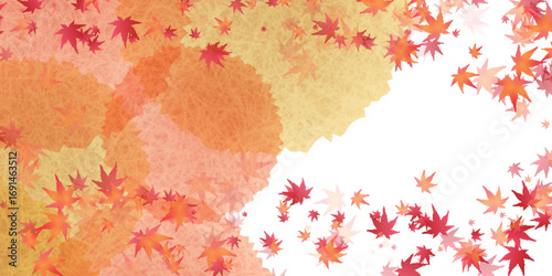 秋　紅葉　和柄　葉　背景	