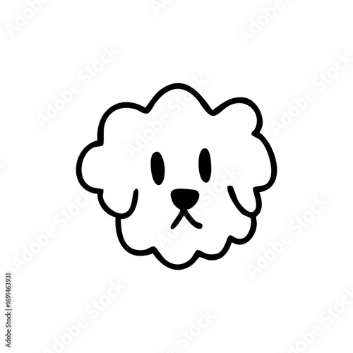poodle icon hand drawn