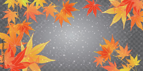 秋　紅葉　和柄　葉　背景	
