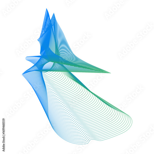 Minimal colorful abstract form. Forma colorida abstracta con lineas.