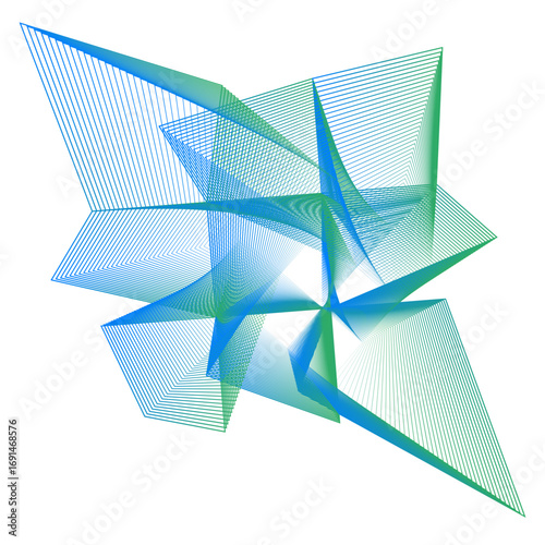 Minimal colorful abstract form. Forma colorida abstracta con lineas.