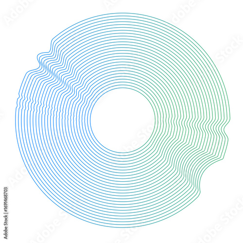Minimal colorful abstract form. Forma colorida abstracta con lineas.