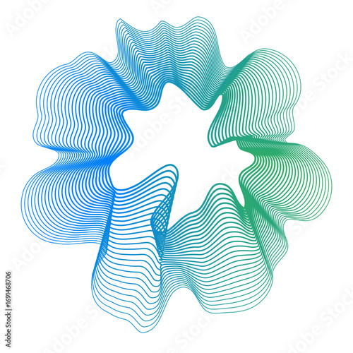 Minimal colorful abstract form. Forma colorida abstracta con lineas.