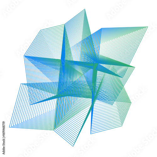 Minimal colorful abstract form. Forma colorida abstracta con lineas.