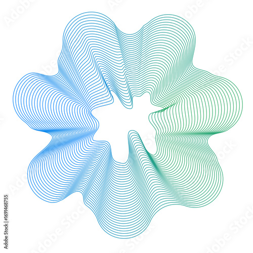 Minimal colorful abstract form. Forma colorida abstracta con lineas.