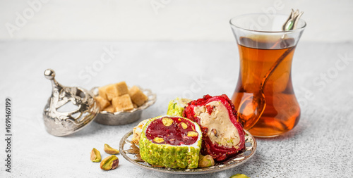 Plate with tasty Turkish De...