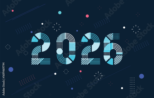 Happy new year 2026 celebration - best wishes 2026 - vector for poster, banner, greeting and new year 2026 