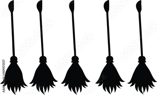 black and white broom