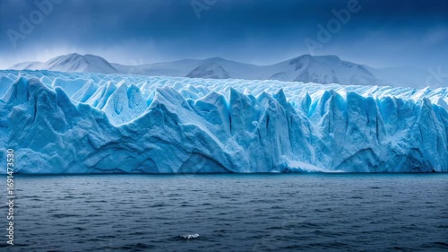 Wallpaper Mural Glacier research science in ice regions across polar arctic antarctic landscapes with blue ice frozen cliffs dramatic sky remote winter expedition Torontodigital.ca
