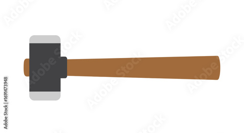 Simple Flat Design Illustration of a Hammer