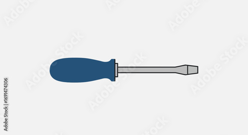 Flathead Screwdriver with Blue Ergonomic Handle and Silver Shaft