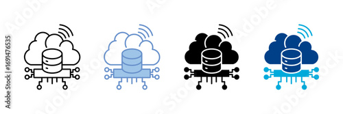 Cloud Storage Icon Set Multiple Style Collection