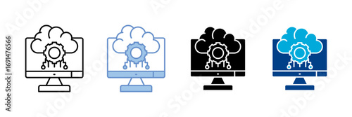Cloud Application  Icon Set Multiple Style Collection