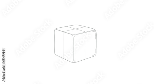 Simple Outline of a Cubical Object with Rounded Corners