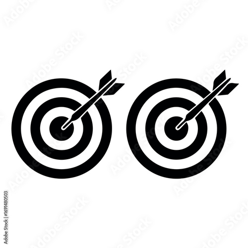 Dartboard target vector illustration for archery game aiming accuracy and precision competition success 100