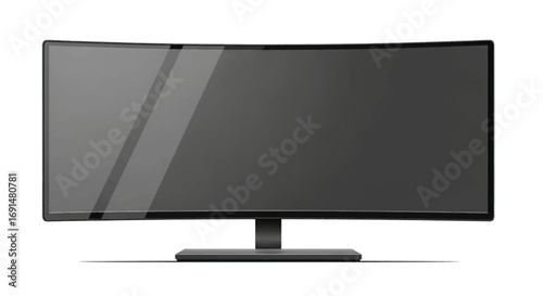 Modern Curved Ultra-Wide Computer Monitor with Sleek Stand