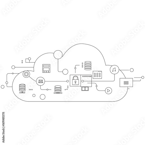 cloud computing concept illustration design