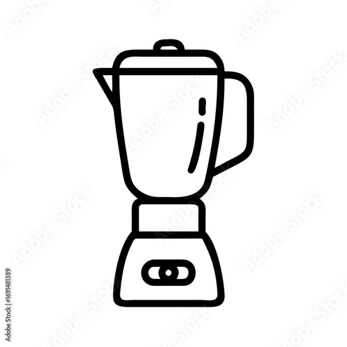 An illustration of a minimalist blender, perfect for health and wellness themes, with a sleek design and easy-to-use features.