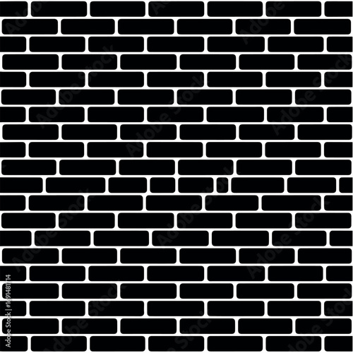 Black brick wall texture background vector illustration for construction and design projects resource material