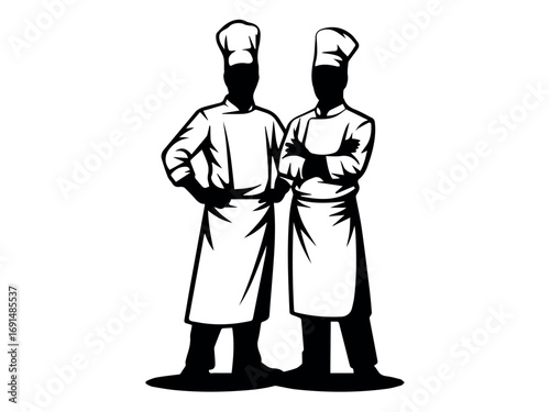 Chef vector illustration professional kitchen culinary expert cooking restaurant team gourmet food preparation skills