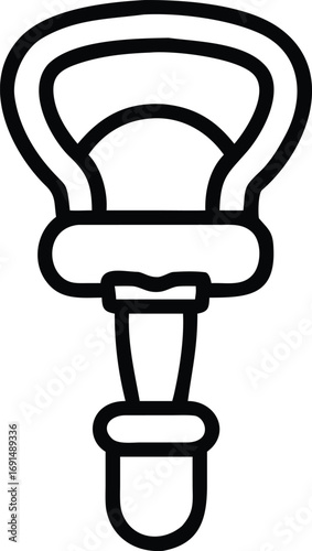 Black line art of bottle opener illustration, minimal and modern style