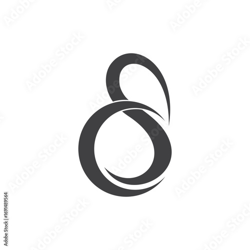 8 simple logo design number. eight elegant beauty style