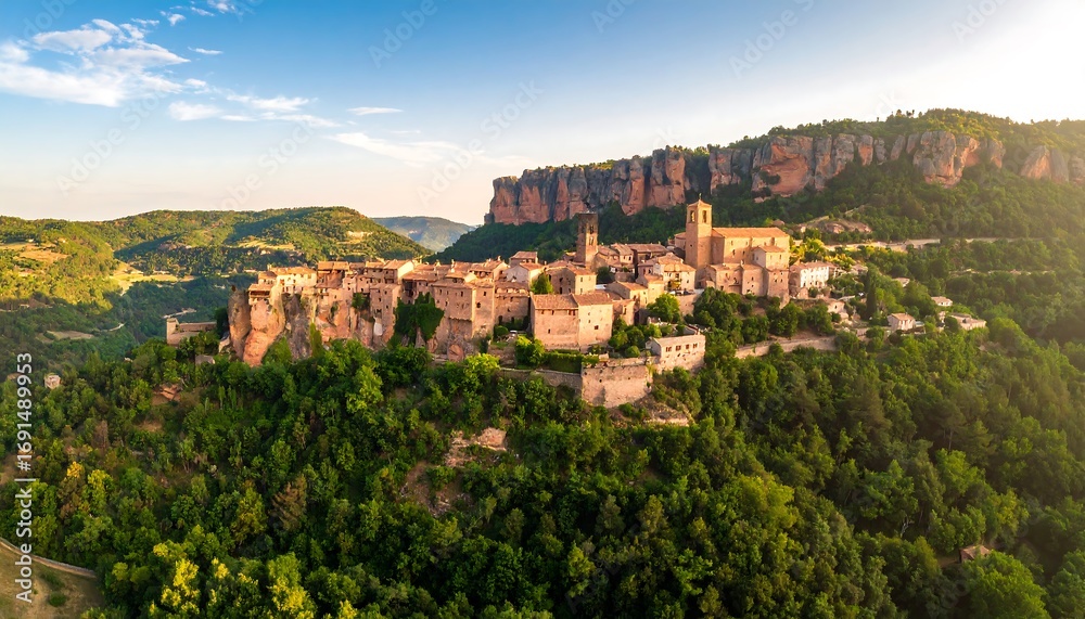 Fototapeta premium Picturesque town nestled in a valley