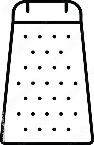 Black outline grater icon for kitchenware and cooking design