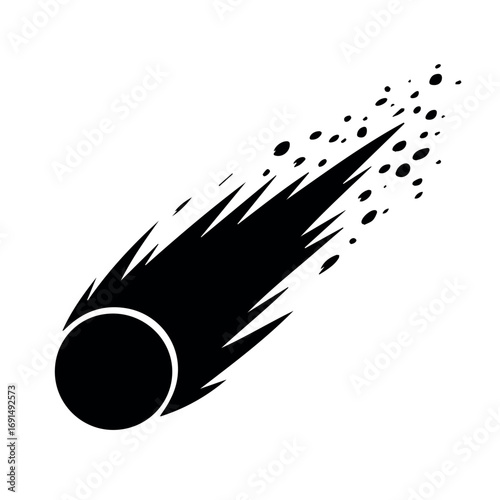 Black comet vector illustration download for space and astronomy designs and graphics resources use 100