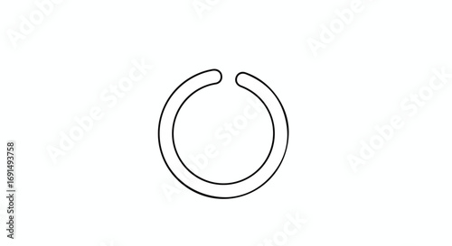 Simple Circular Line Art Design Element.