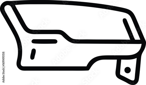 Car door outline icon, auto part in simple line art style,automobile element