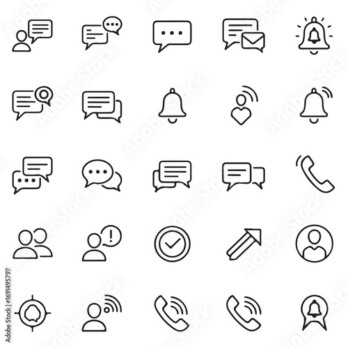 Communication and Notification Icons Set chat
