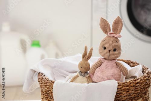 Laundry basket with toy bun...
