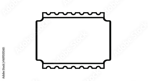 Blank Vintage Ticket Stub Border Template.