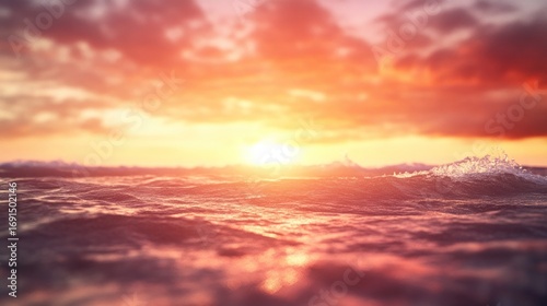 Sunset ocean waves