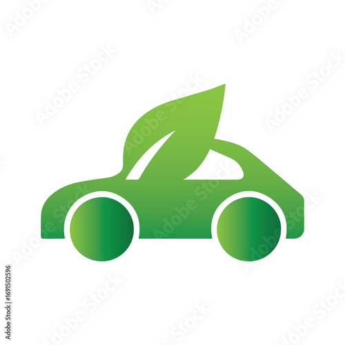 Side view eco-friendly vehicle symbol highlighting nature harmony and electricity use